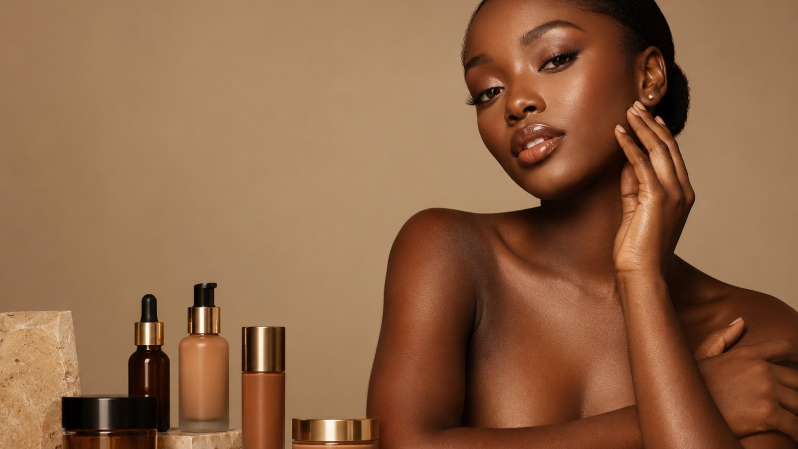 Melanin-rich beauty portrait — Glam with FLAIR